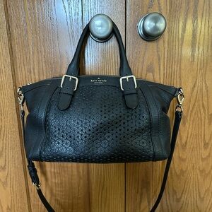 Kate Spade Black Leather Satchel Handbag/Crossbody EUC